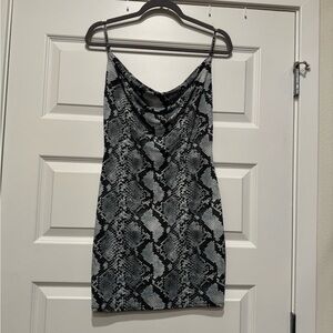 Snakeskin mini dress